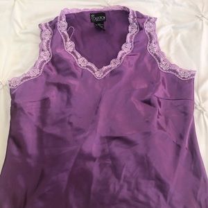 Purple lingerie top with lace trim petite large